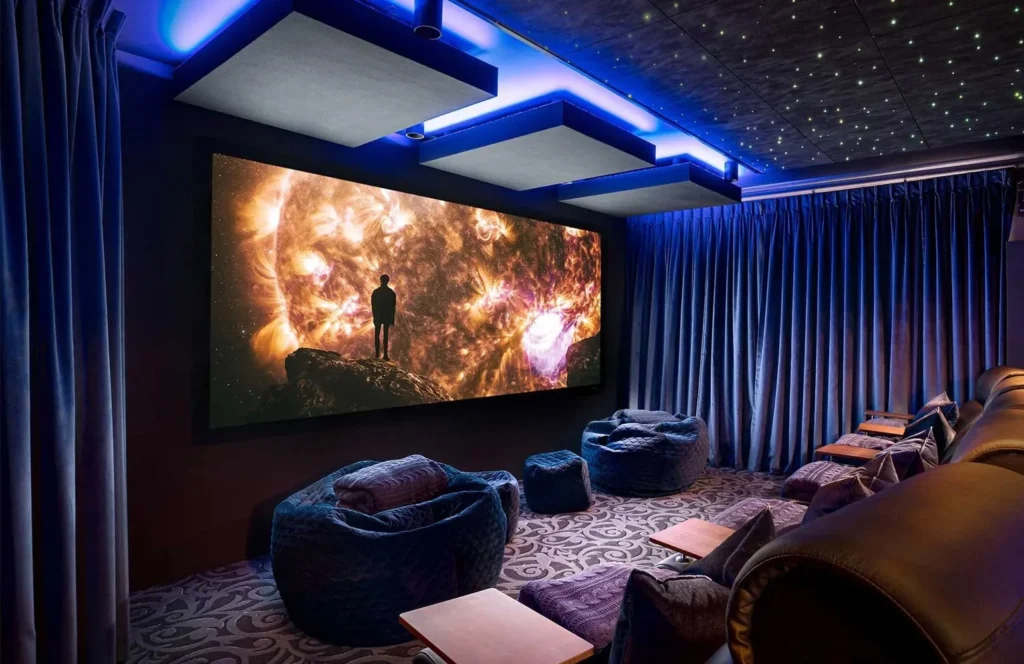 Smart Home Theatre & Audio – Gold Coast | smart home Home theatre install Gold Coast with Dolby Atmos speakers & 4K projector by Gold Coast Smarthome Solutions