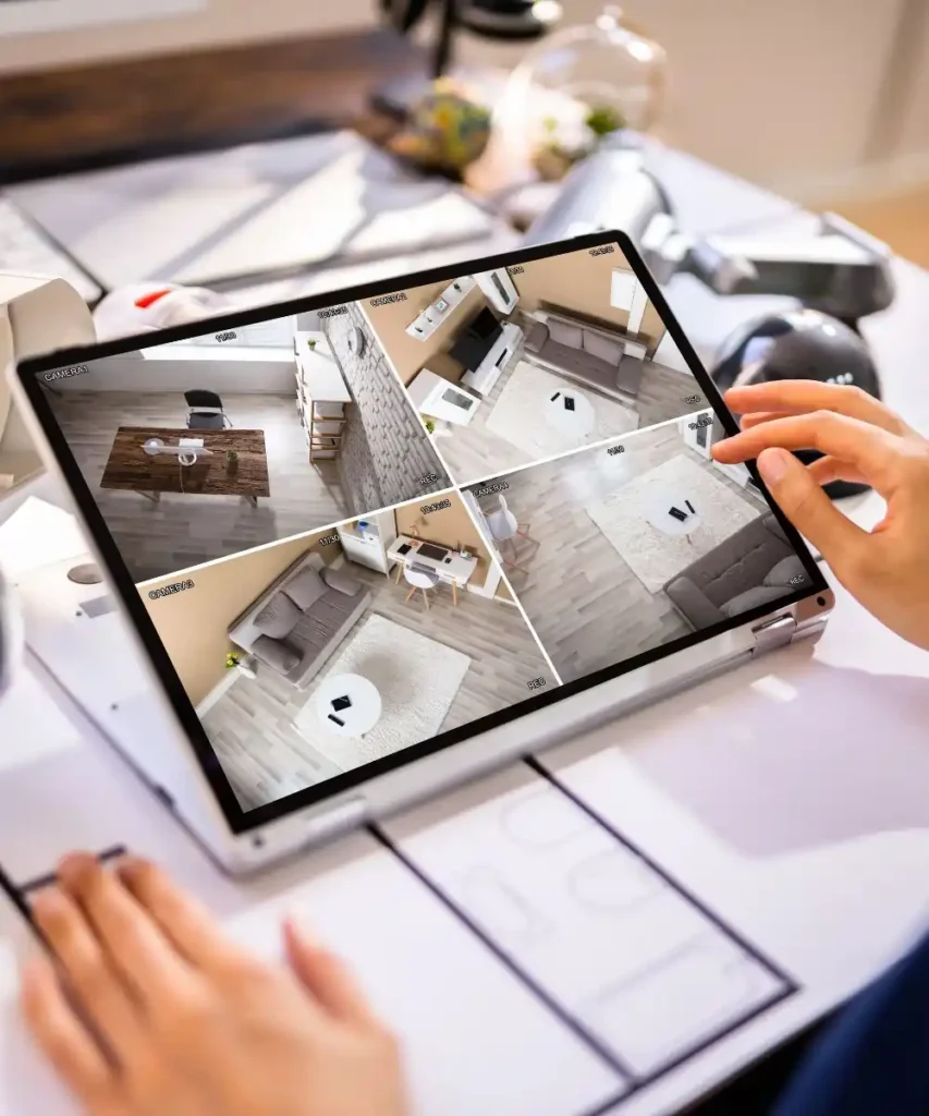 Licensed technician installing a home security system at a Gold Coast property