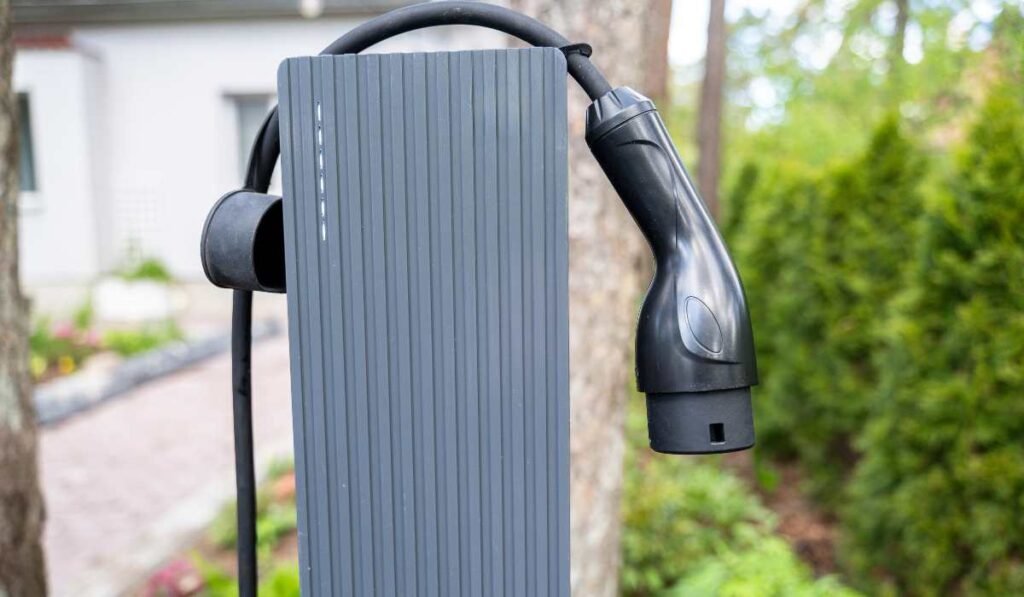 ev-charger-installation-gold-coast | smart home Smart EV home charging station installed in a modern Gold Coast garage